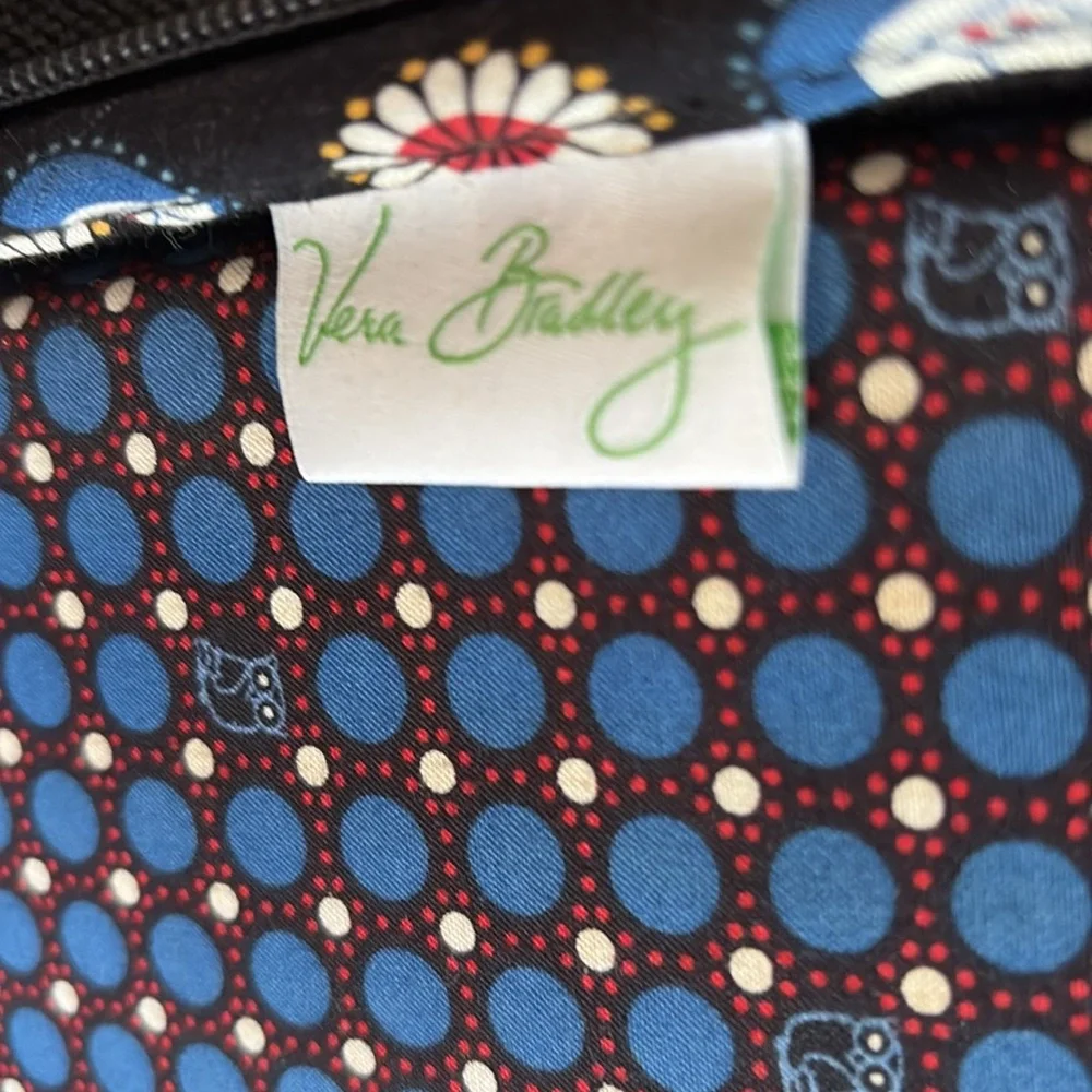 Vera Bradley Black, Red, Blue Laptop Bag with Structured Design. 2 pocke…